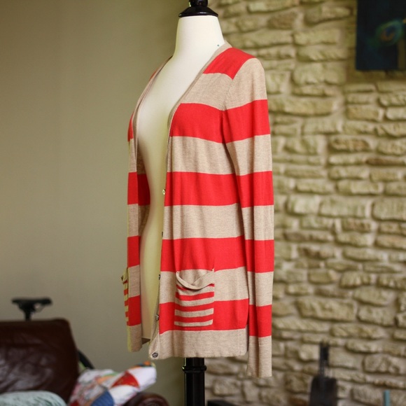 Remain Cardigan - Red and Tan - Size Small - Picture 2 of 5